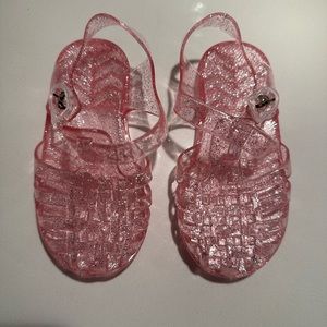Pink jelly sandals - like new; Size 7